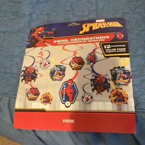 Marvel Spider-Man Swirl Decorations - Red, Blue, and Yellow